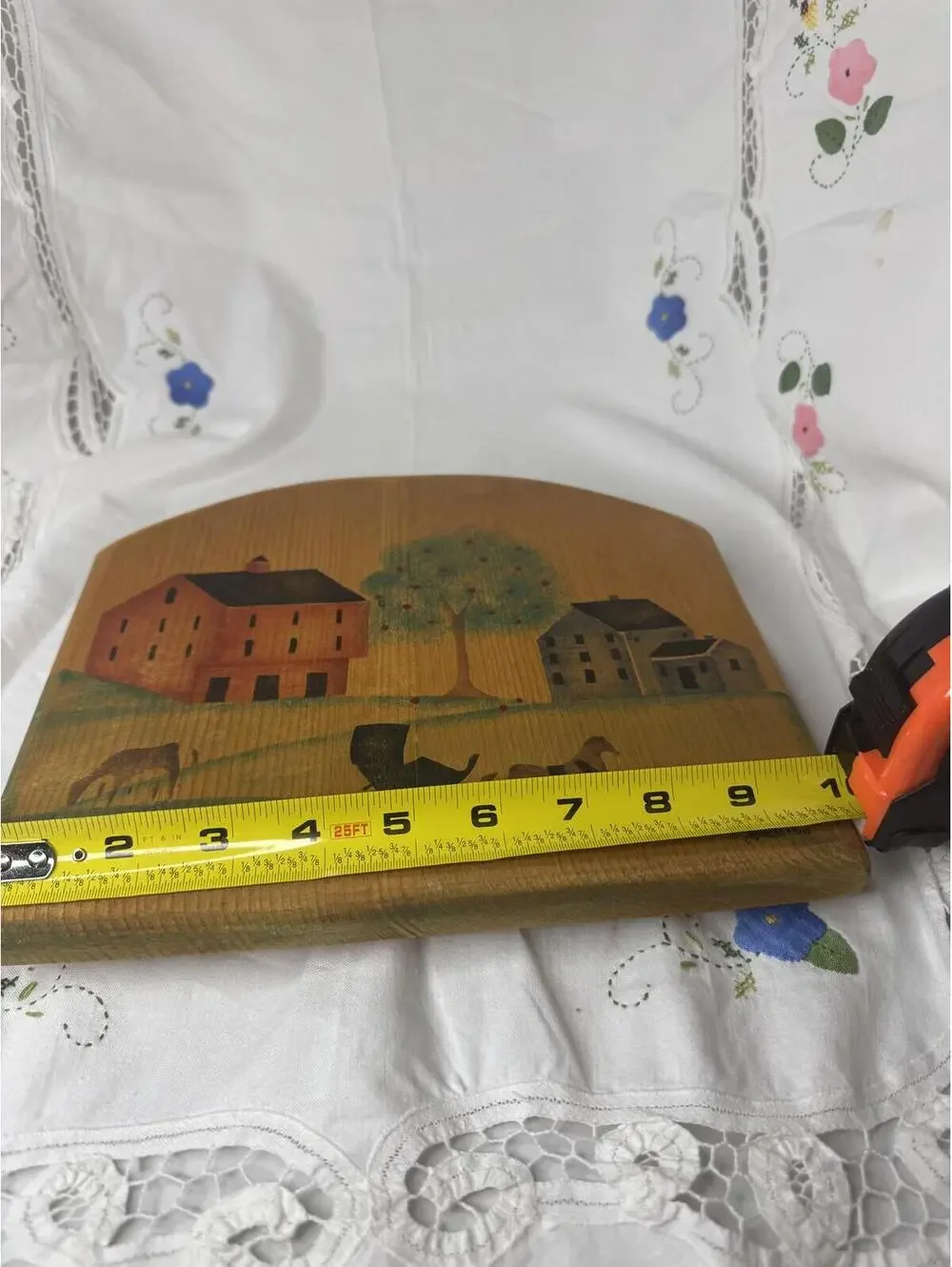 Vintage Amish Folk Art Wooden Wall Art by Bock - Cottage Core